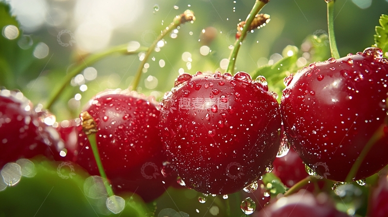 高清大图下载【趣麦麦图】红樱桃雨露
