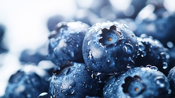 新鲜多汁的蓝莓特写