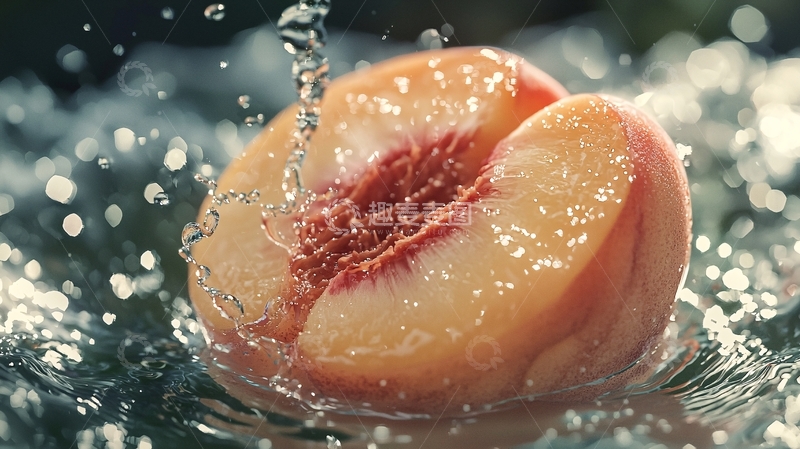 高清大图下载【趣麦麦图】水花四溅的桃子