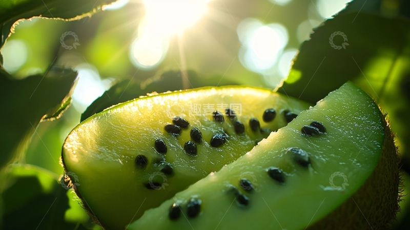 高清大图下载【趣麦麦图】阳光下切开的奇异果