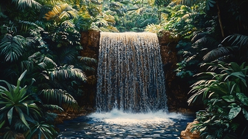 热带雨林中的瀑布