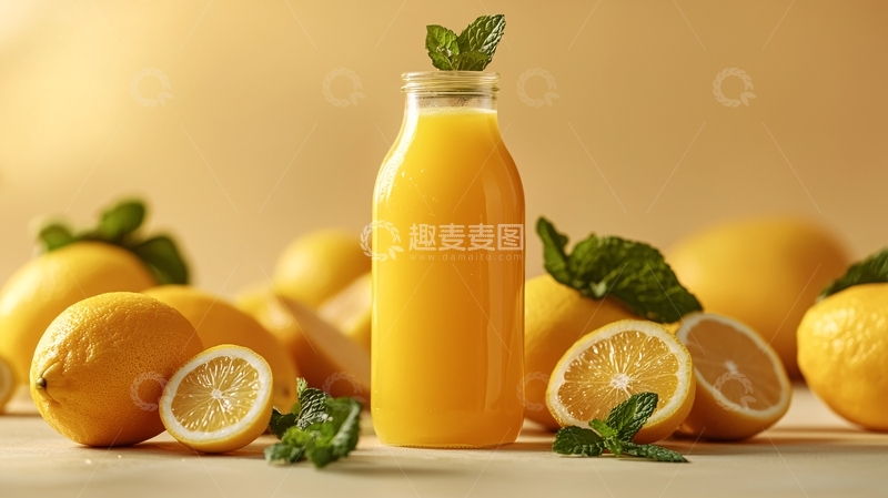 高清大图下载【趣麦麦图】柠檬汁饮料