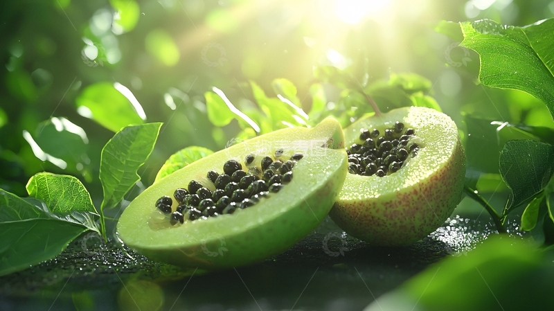 高清大图下载【趣麦麦图】阳光下切开的木瓜