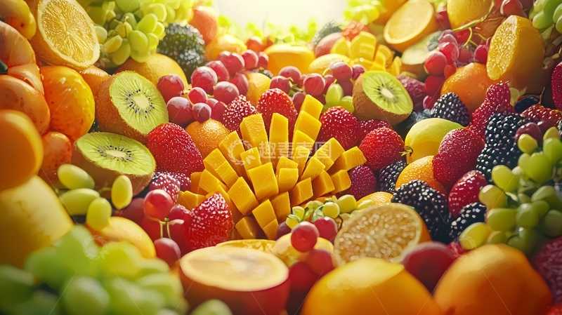 高清大图下载【趣麦麦图】色彩鲜艳的水果堆积