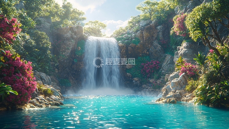 高清大图下载【趣麦麦图】梦幻瀑布