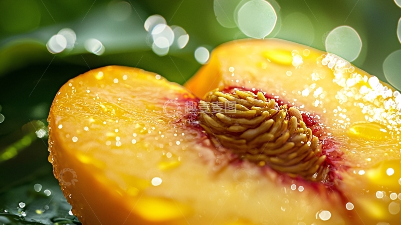高清大图下载【趣麦麦图】新鲜多汁的桃子切片