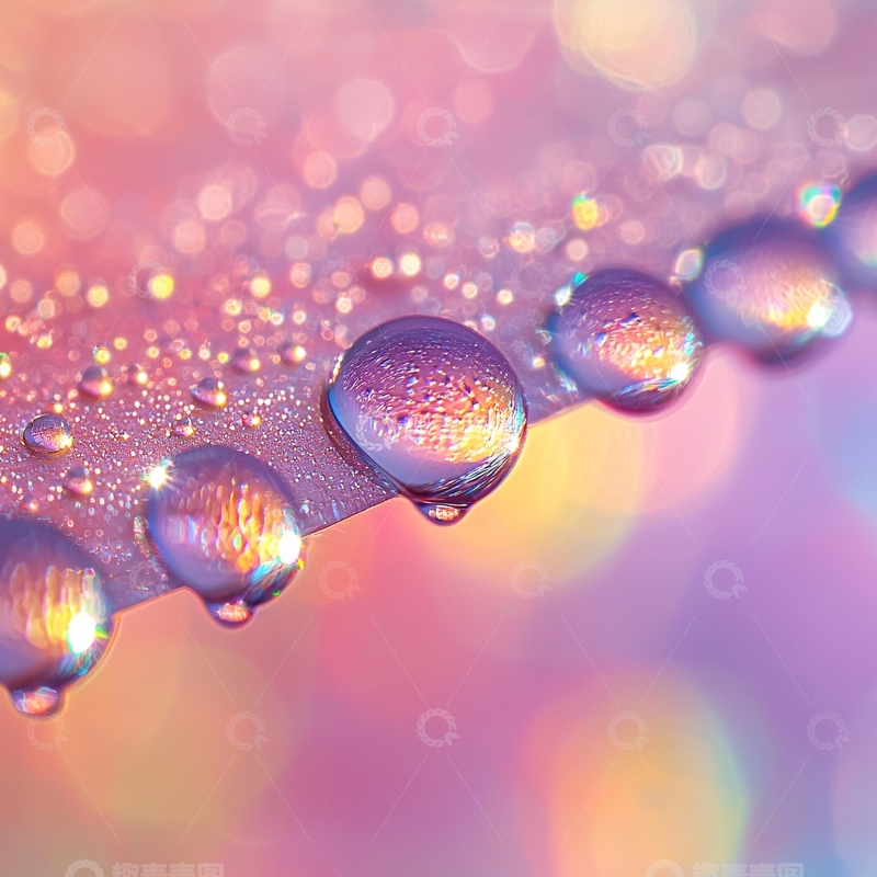 高清大图下载【趣麦麦图】梦幻光斑水滴特写