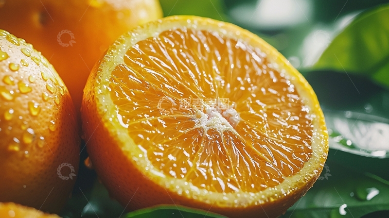 高清大图下载【趣麦麦图】新鲜橙子果肉特写