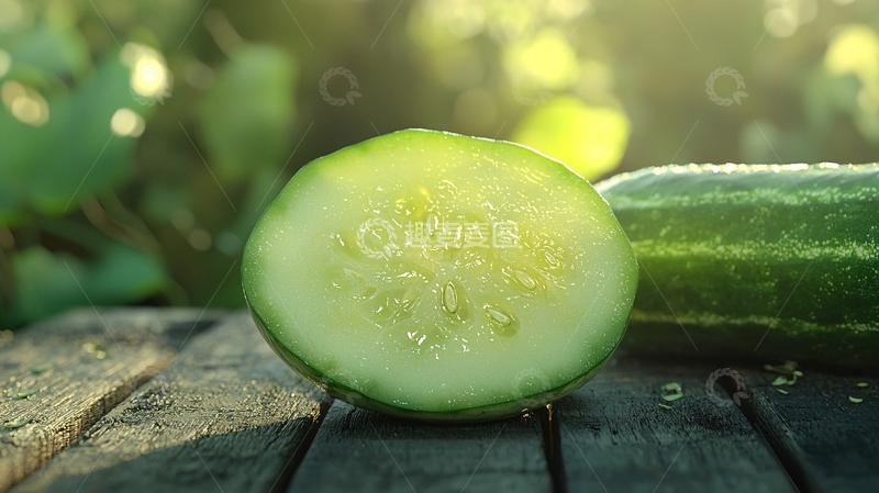 高清大图下载【趣麦麦图】新鲜翠绿黄瓜切片