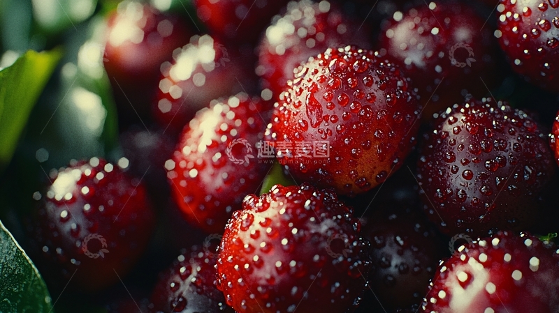 高清大图下载【趣麦麦图】新鲜红樱桃特写