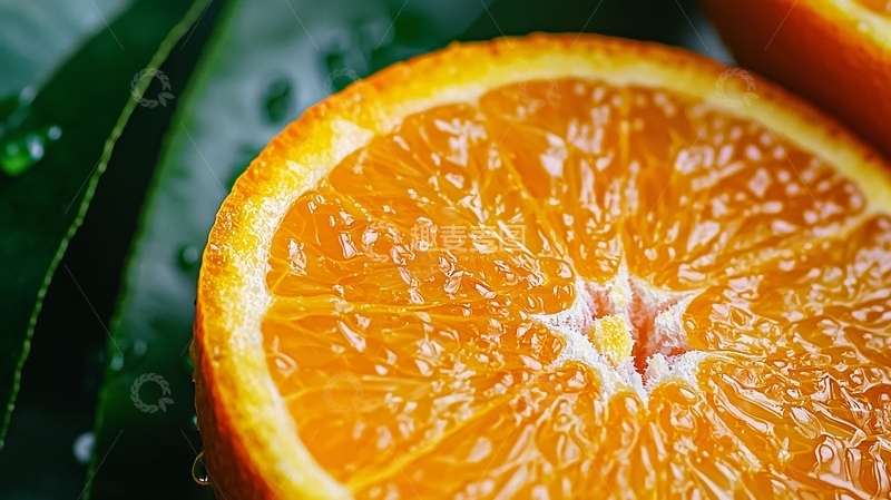 高清大图下载【趣麦麦图】新鲜橙子切面特写