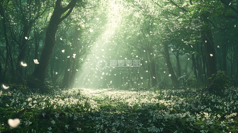 高清大图下载【趣麦麦图】阳光穿透森林