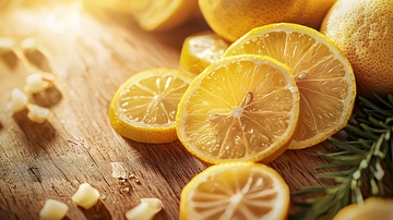 阳光下切好的柠檬片