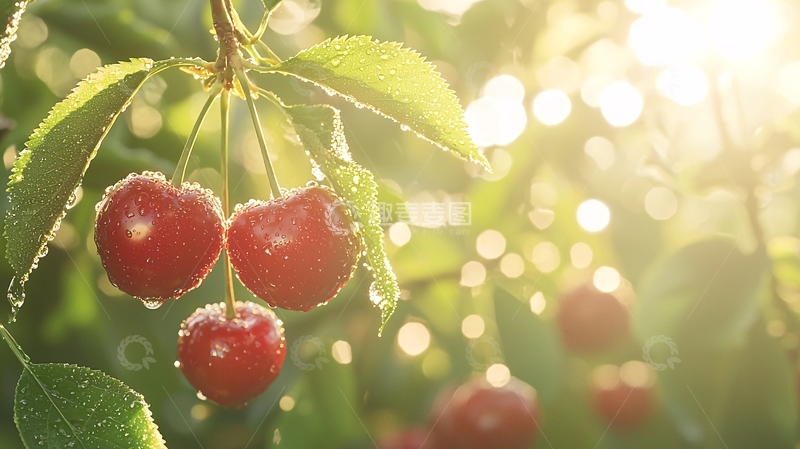 高清大图下载【趣麦麦图】阳光下红樱桃
