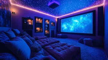 家庭影院蓝色星空氛围