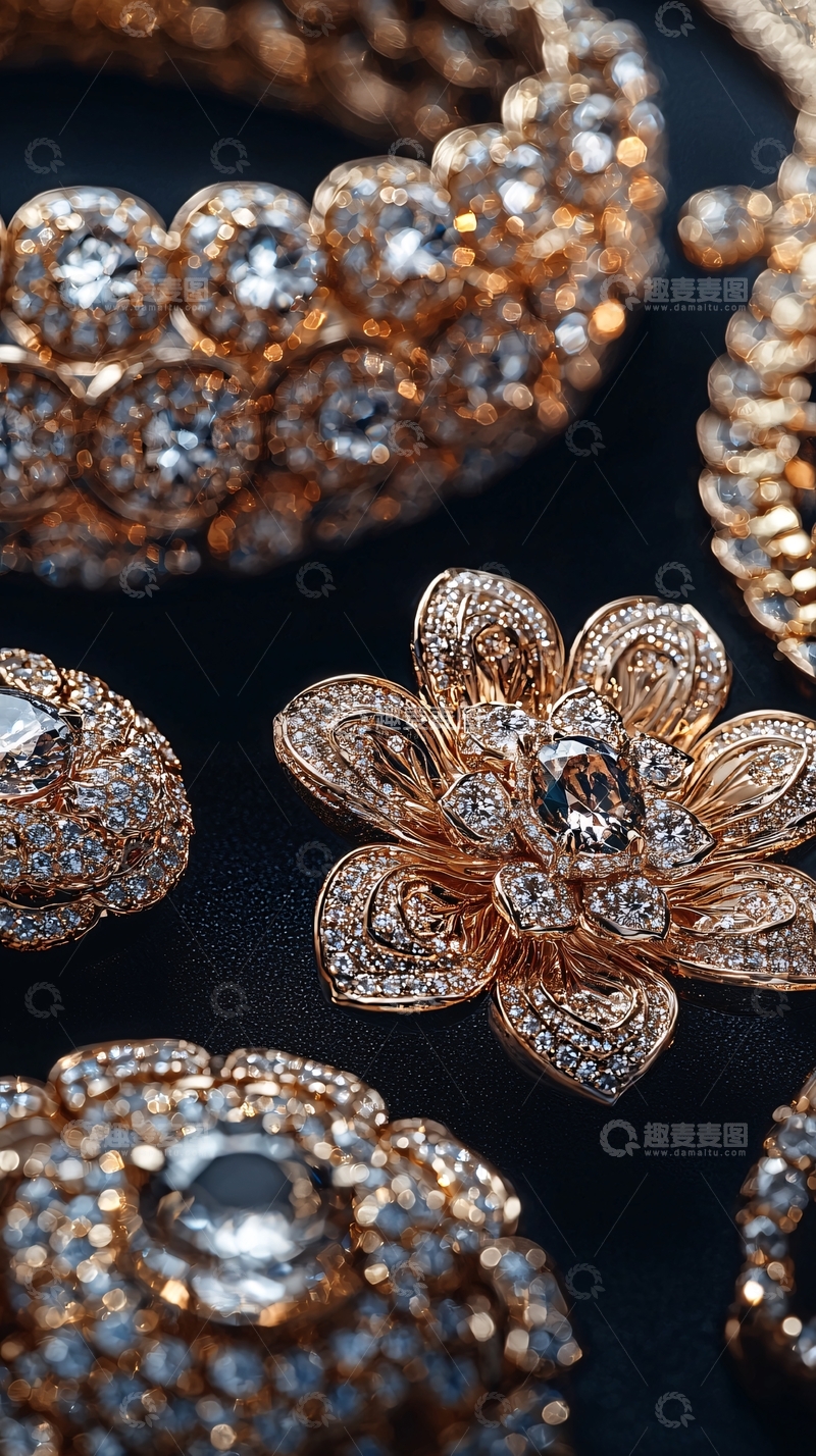 高清大图下载【趣麦麦图】华丽钻石黄金首饰
