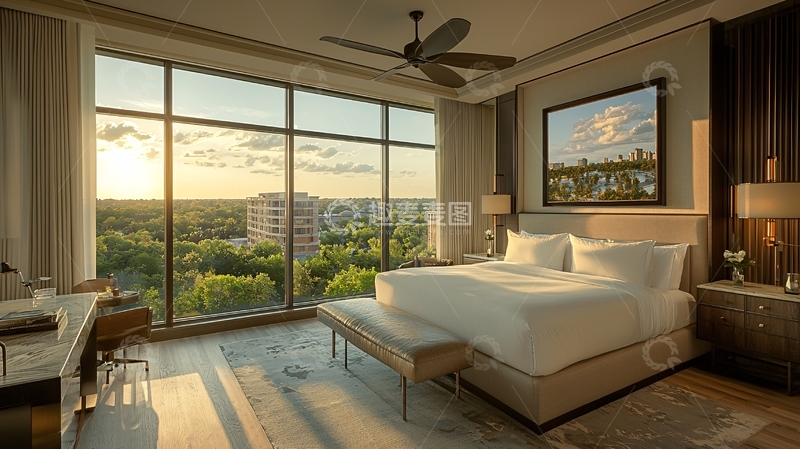 高清大图下载【趣麦麦图】卧室窗外风景