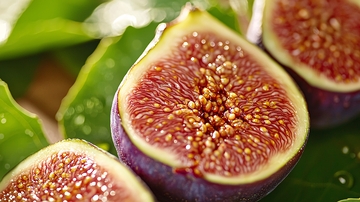 新鲜紫红色的无花果