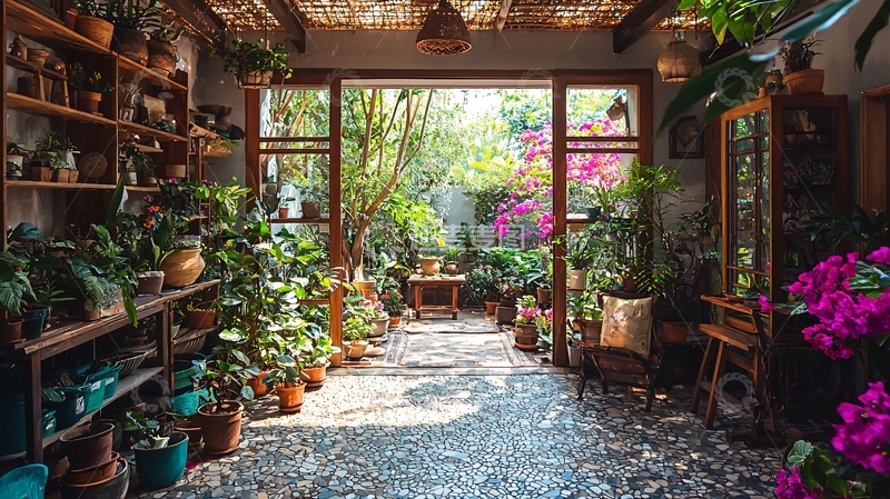 高清大图下载【趣麦麦图】室内花园阳光充足