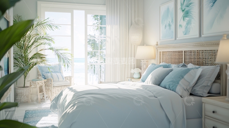 高清大图下载【趣麦麦图】明亮舒适的现代简约卧室