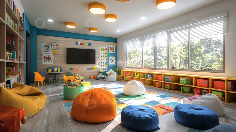 明亮舒适的儿童阅读室