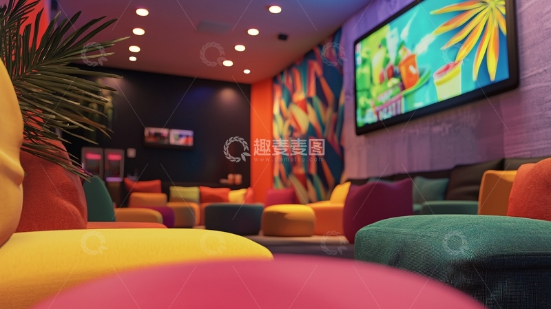 高清大图下载【趣麦麦图】多彩休闲室