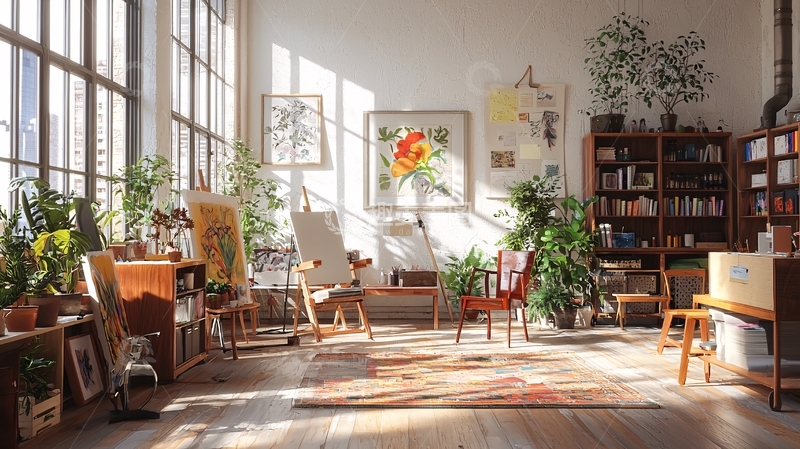 高清大图下载【趣麦麦图】阳光洒进工作室