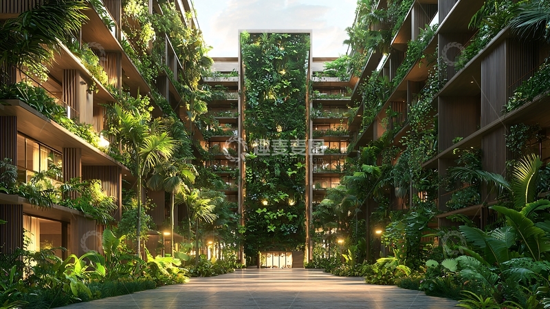 高清大图下载【趣麦麦图】绿色植物覆盖的建筑外墙