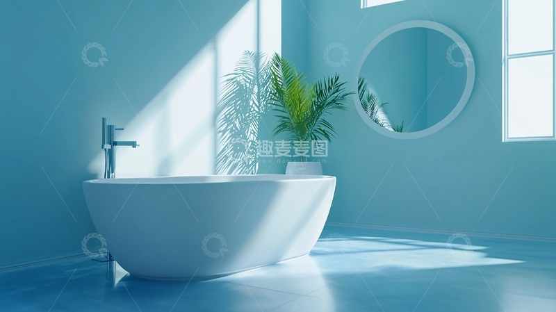 高清大图下载【趣麦麦图】蓝色浴室