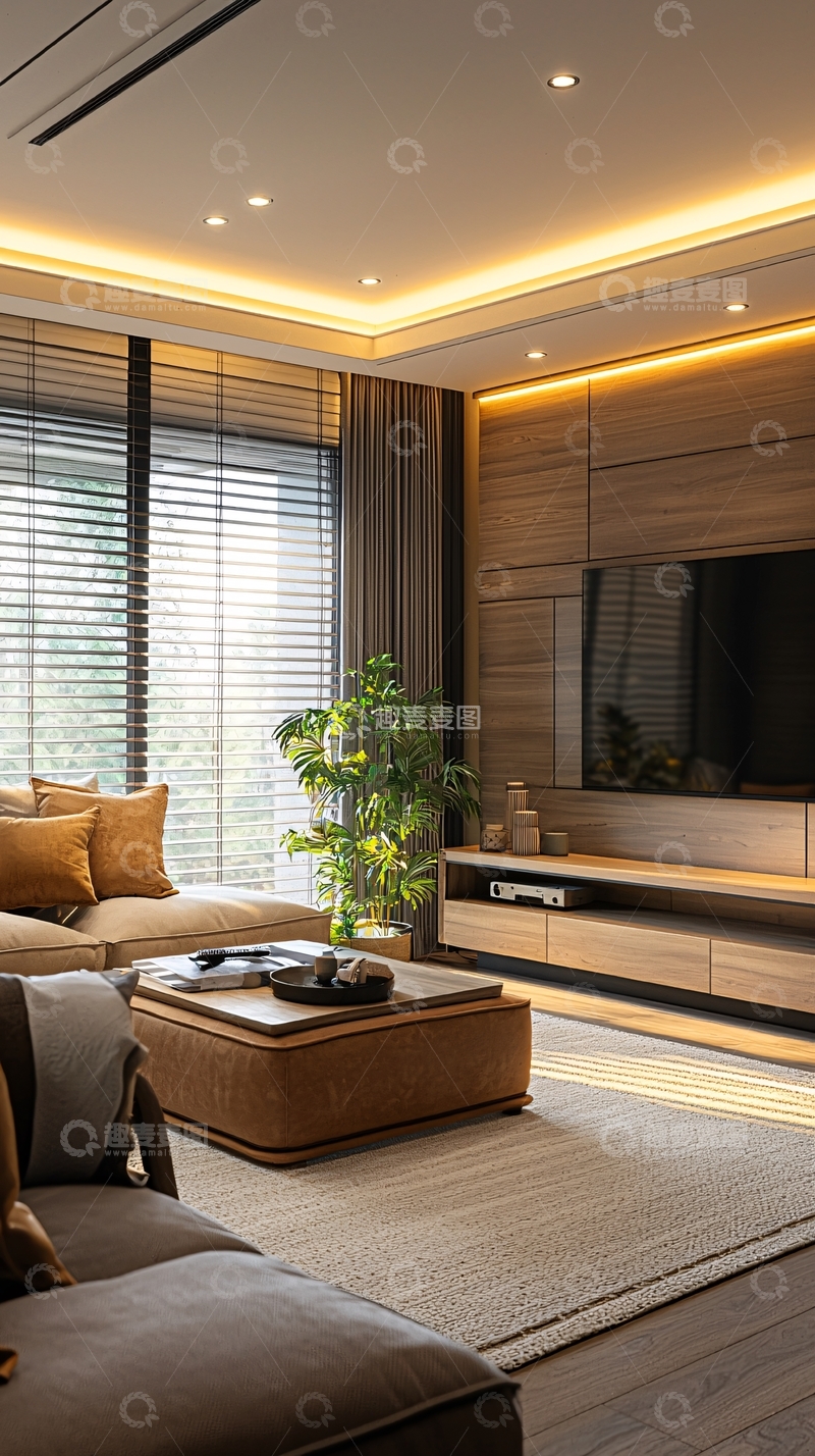 高清大图下载【趣麦麦图】温馨现代客厅