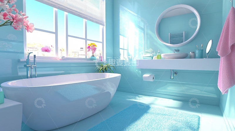 高清大图下载【趣麦麦图】蓝色浴室