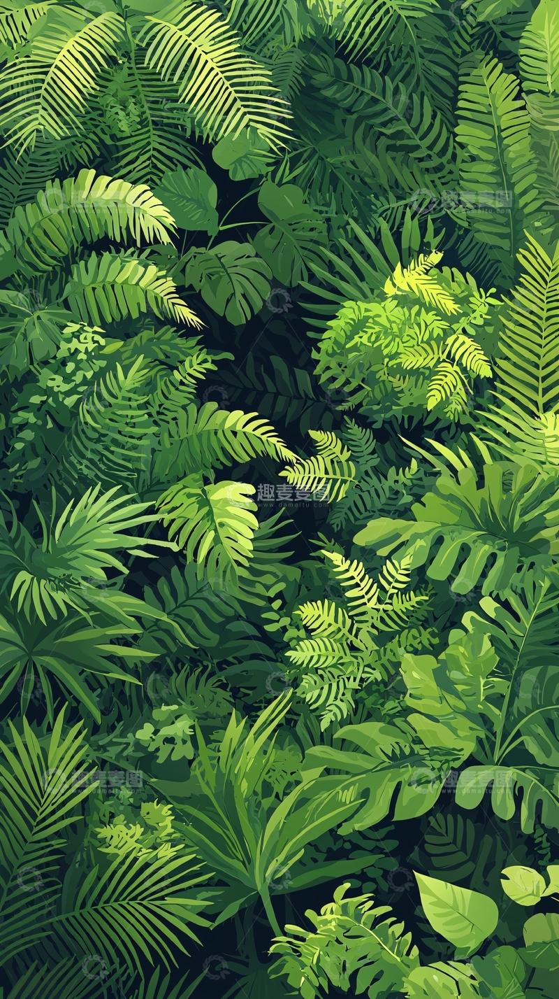 高清大图下载【趣麦麦图】郁郁葱葱的绿色植物