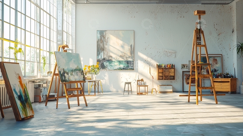 高清大图下载【趣麦麦图】阳光洒进的工作室