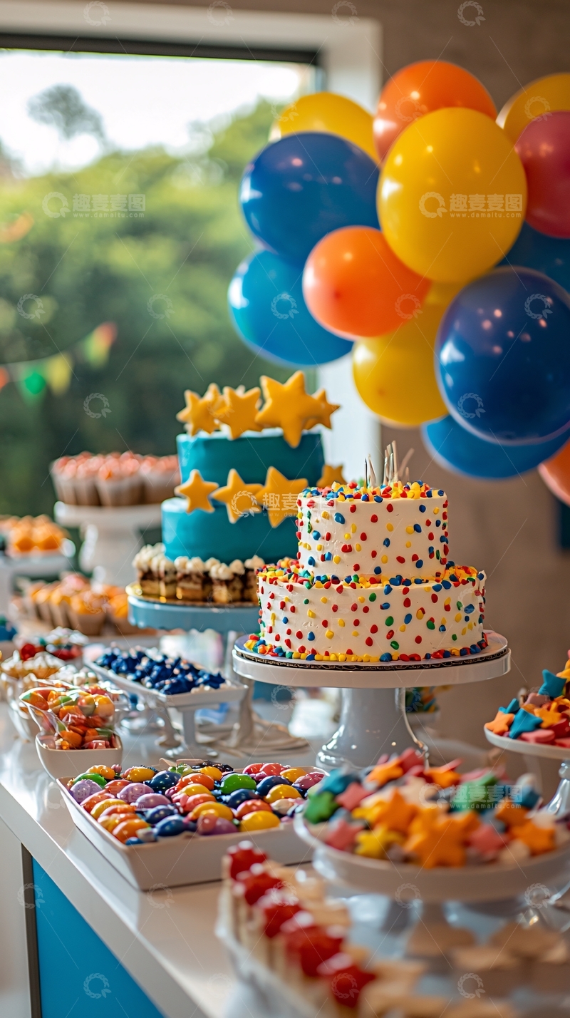 高清大图下载【趣麦麦图】生日派对甜点桌