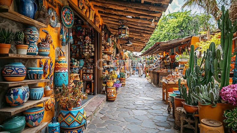 高清大图下载【趣麦麦图】墨西哥小镇的艺术品商店