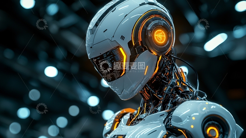 高清大图下载【趣麦麦图】未来感的白色机器人