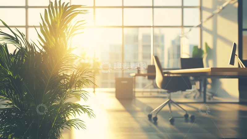 高清大图下载【趣麦麦图】阳光洒进现代办公室