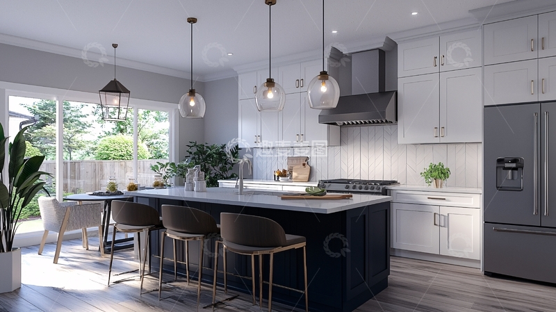 高清大图下载【趣麦麦图】现代简约开放式厨房