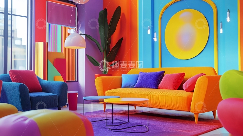 高清大图下载【趣麦麦图】多彩客厅装饰