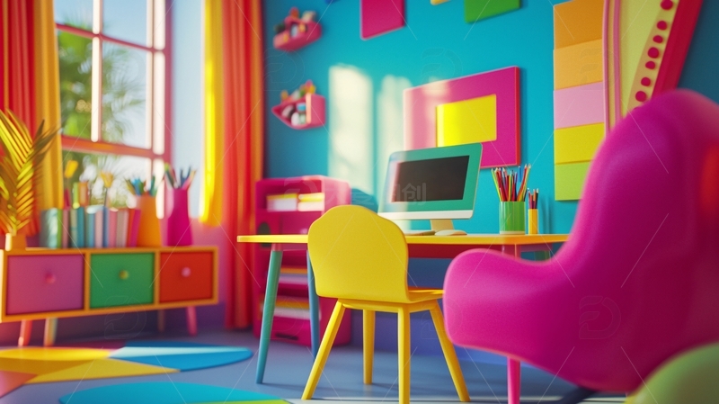 高清大图下载【趣麦麦图】多彩儿童房设计