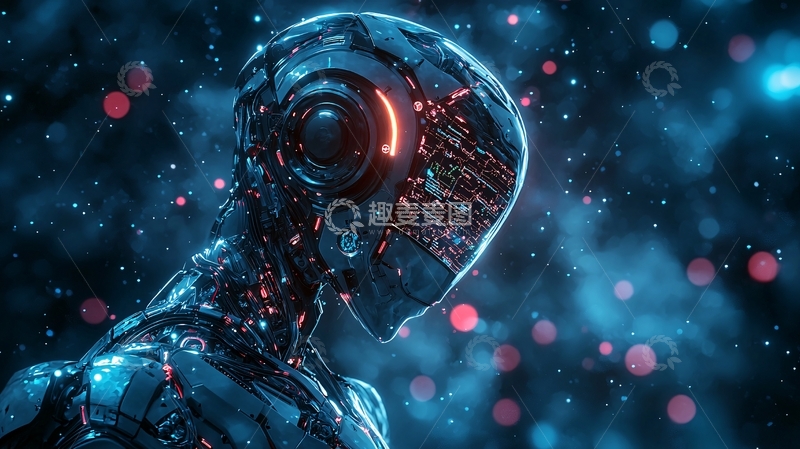 高清大图下载【趣麦麦图】未来科技感的机器人侧脸