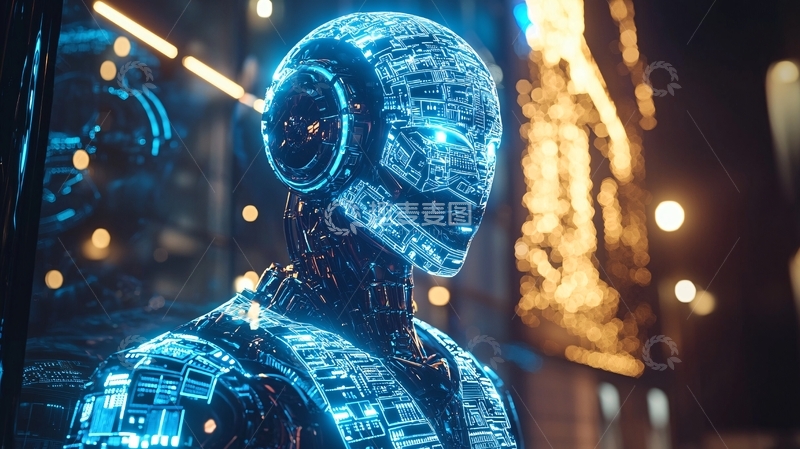 高清大图下载【趣麦麦图】未来感机器人头部特写