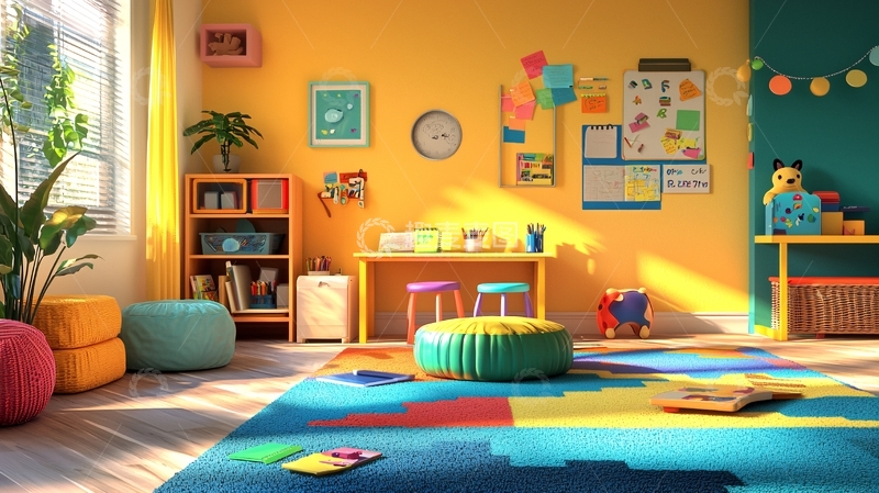 高清大图下载【趣麦麦图】明亮温馨儿童房