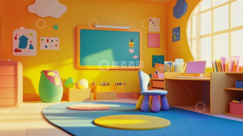 高清大图下载【趣麦麦图】明亮温馨的儿童教室