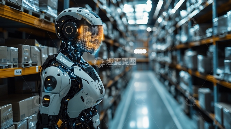 高清大图下载【趣麦麦图】仓库机器人