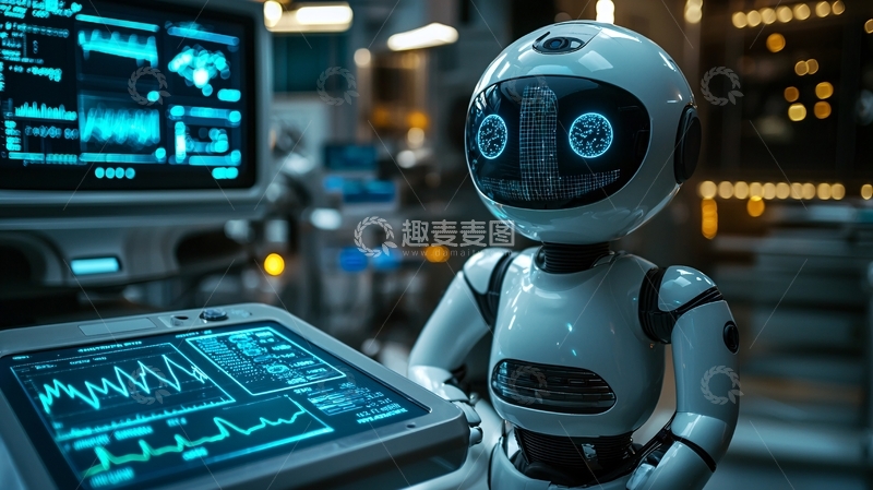 高清大图下载【趣麦麦图】未来科技风机器人操作界面