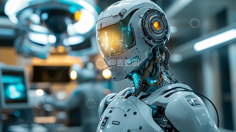 高清大图下载【趣麦麦图】未来科技感医疗机器人