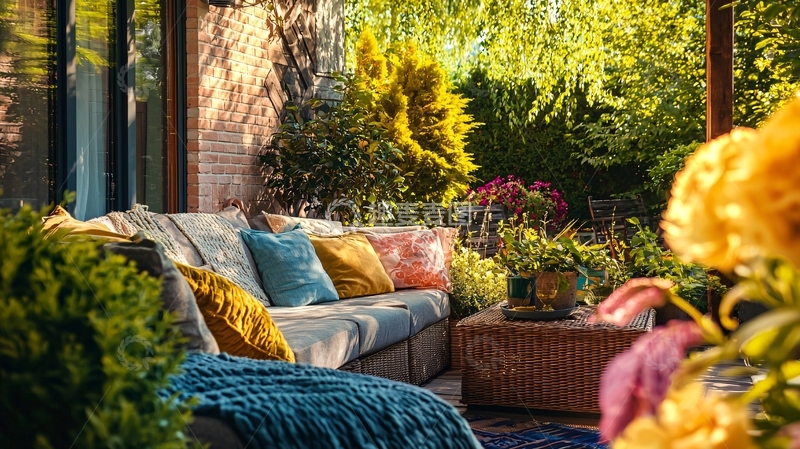 高清大图下载【趣麦麦图】花园休闲区