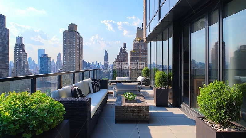 高清大图下载【趣麦麦图】高层公寓露台景观