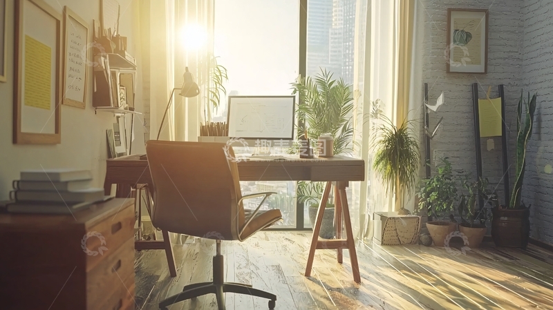 高清大图下载【趣麦麦图】阳光洒进的现代化办公空间